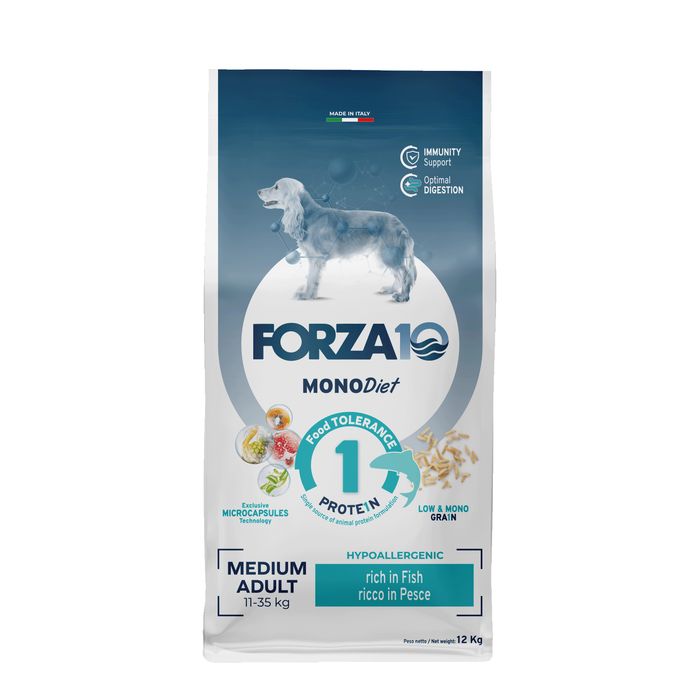 Forza 10 Forza10 корм для взрослых собак средних пород при аллергии и пищевой непереносимости, рыба