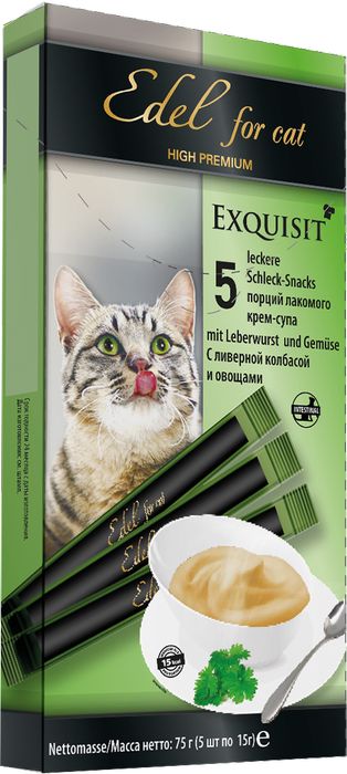 Edel Cat лакомство для кошек, крем-суп с ливерной колбасой и овощами