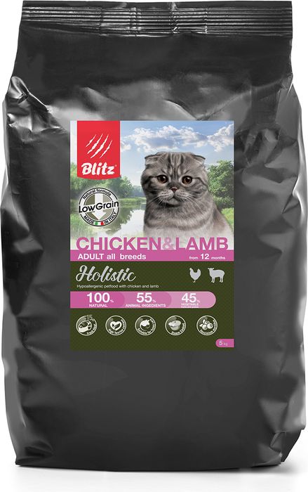 Blitz Holistic корм для кошек, курица и ягненок