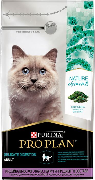 Сухой корм Pro Plan® Nature Elements для взрослых кошек с чувствительным пищеварением или особыми предпочтениями в еде, с высоким содержанием индейки