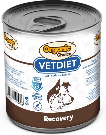 Organic Сhoice VET Recovery влажный корм для собак и кошек, восстановительная диета