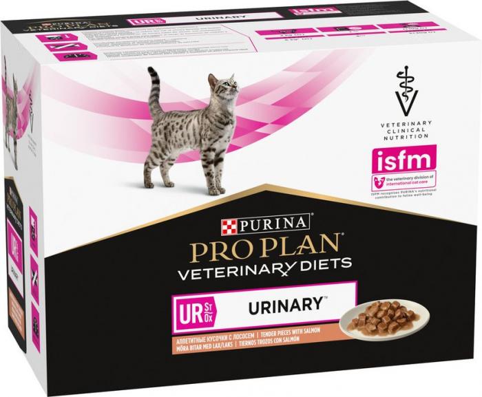 Влажный корм для кошек диетический Pro Plan® Veterinary Diets UR ST/OX Urinary при болезнях нижних отделов мочевыводящих путей, с лососем, Пауч
