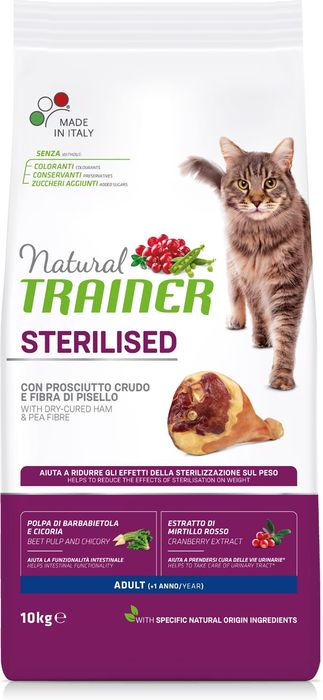 Trainer Natural корм для взрослых кастрированных кошек всех пород, ветчина