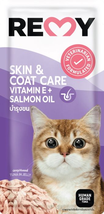 Remy влажный корм для кошек, для ухода за кожей и шерстью, тунец в желе