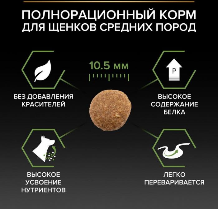 Сухой корм Pro Plan® Healthy Start для щенков средних пород, с высоким содержанием курицы