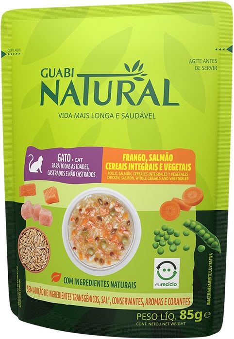 Guabi Natural влажный корм для кошек, курица, лосось, цельнозерновые злаки и овощи