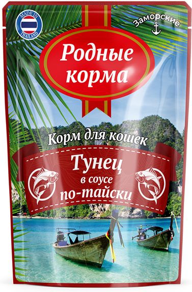 Родные Корма влажный корм для кошек, тунец в соусе по-тайски