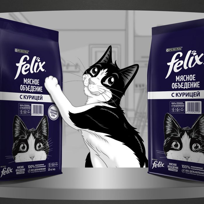 Сухой корм Felix® Мясное объедение для взрослых кошек, с курицей