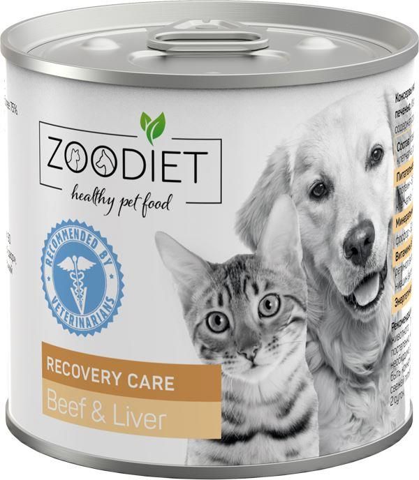 Zoodiet Recovery Care влажный корм для собак и кошек, восстановительный уход, говядина