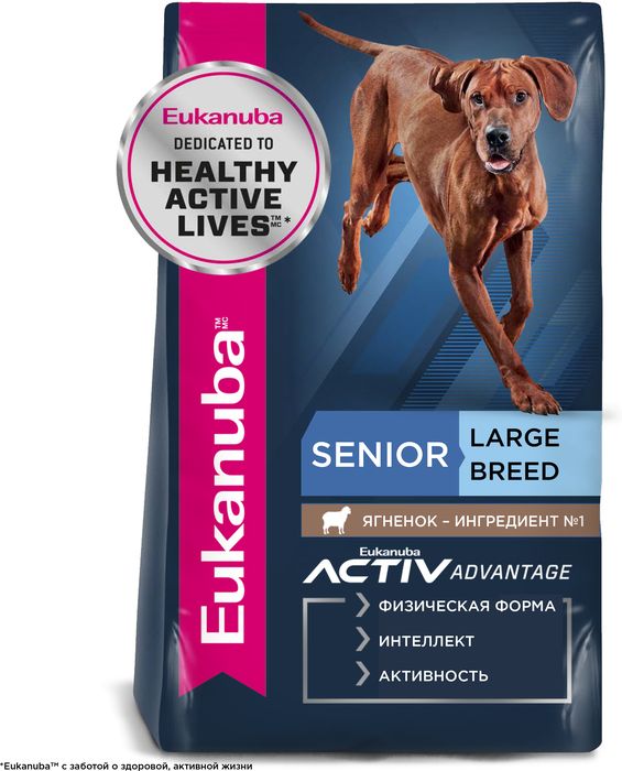 Eukanuba сухой корм для пожилых собак всех пород, ягненок