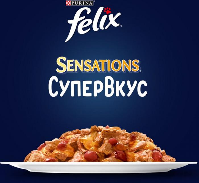 Влажный корм Felix® Sensations Супервкус для кошек, со вкусом индейки и ягод, в желе