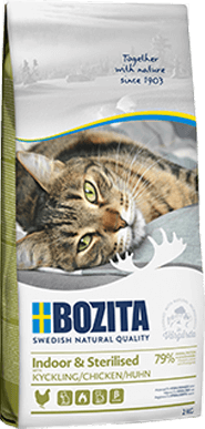 Bozita корм для взрослых малоподвижных стерилизованных кошек всех пород, беззерновой, курица