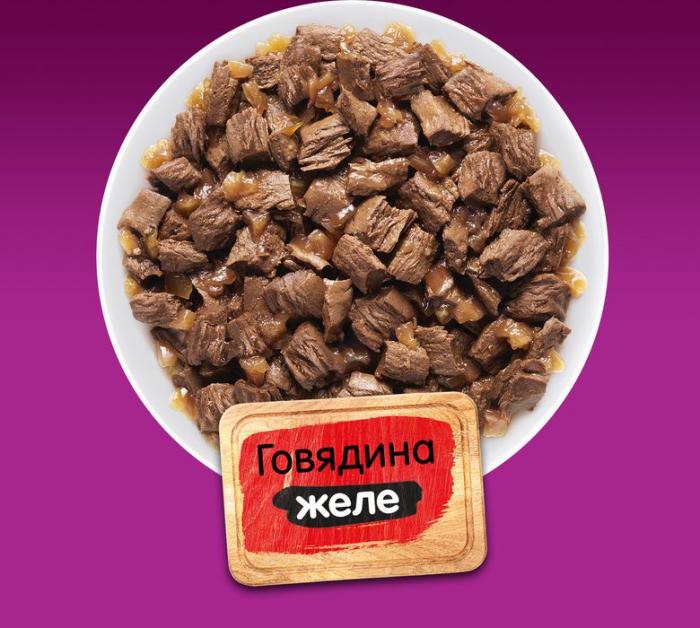 Whiskas влажный корм мясная коллекция для кошек с говядиной