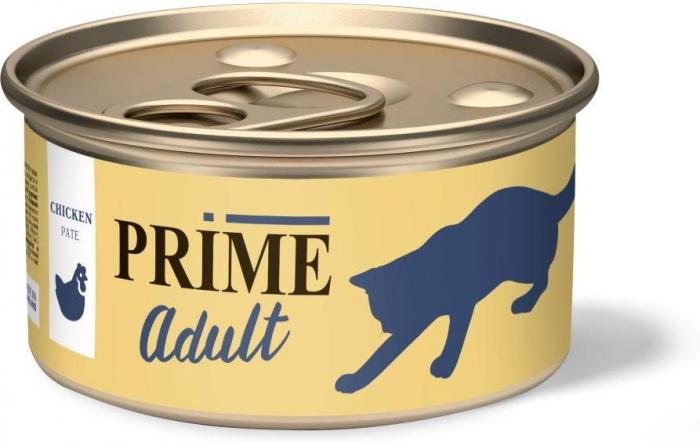 Prime влажный корм для кошек, паштет с курицей