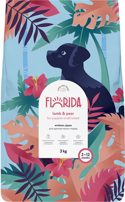 Florida сухой корм для щенков малых пород, с ягненком и грушей