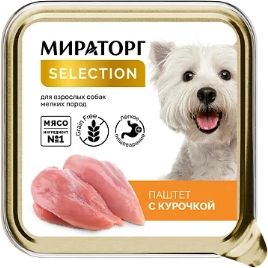 Мираторг Selection влажный корм для собак малых пород, паштет с курочкой