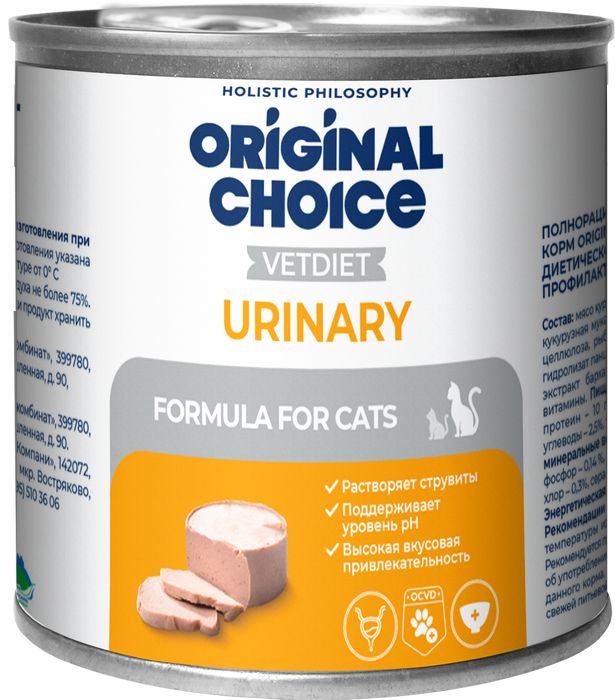 Organic Сhoice Original Choice Vetdiet Urinary влажный корм для кошек, профилактика МКБ, курица
