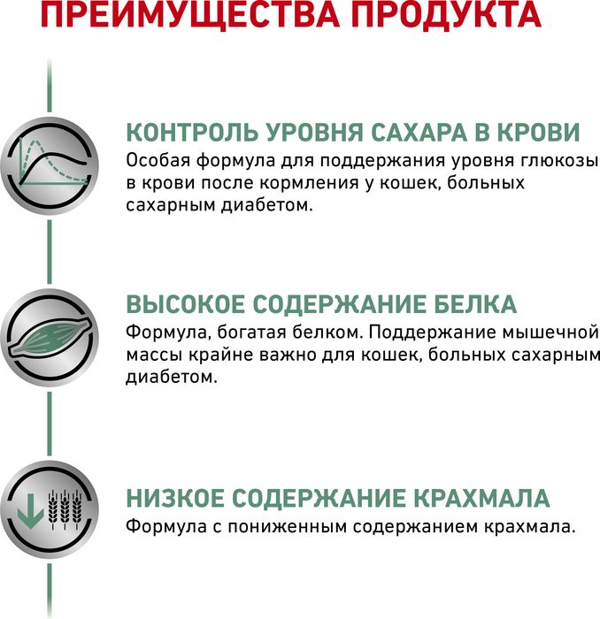 Royal Canin корм для взрослых и пожилых кошек всех пород при сахарном диабете, птица