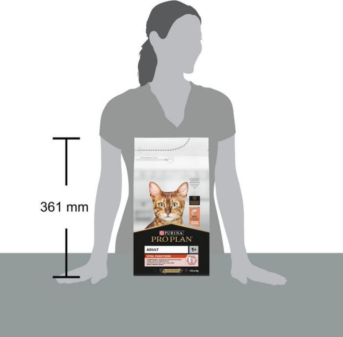 Сухой корм Pro Plan® Vital Functions для взрослых кошек для поддержания функций почек, мозга и иммунитета, с высоким содержанием лосося