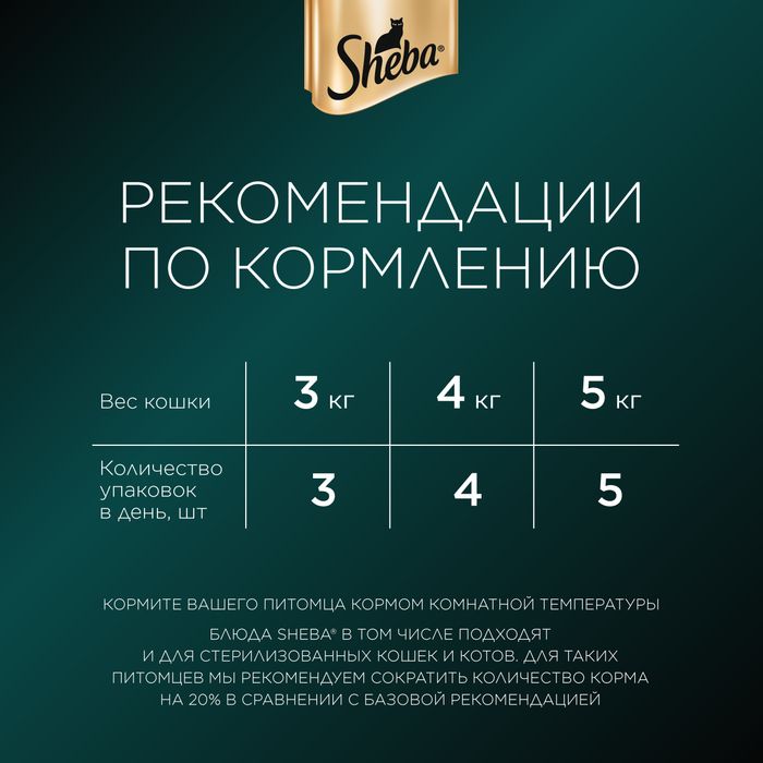 Sheba влажный корм для кошек, нежный паштет в желе, с индейкой