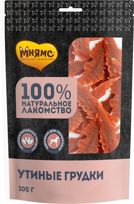 Мнямс лакомство для собак утиные грудки