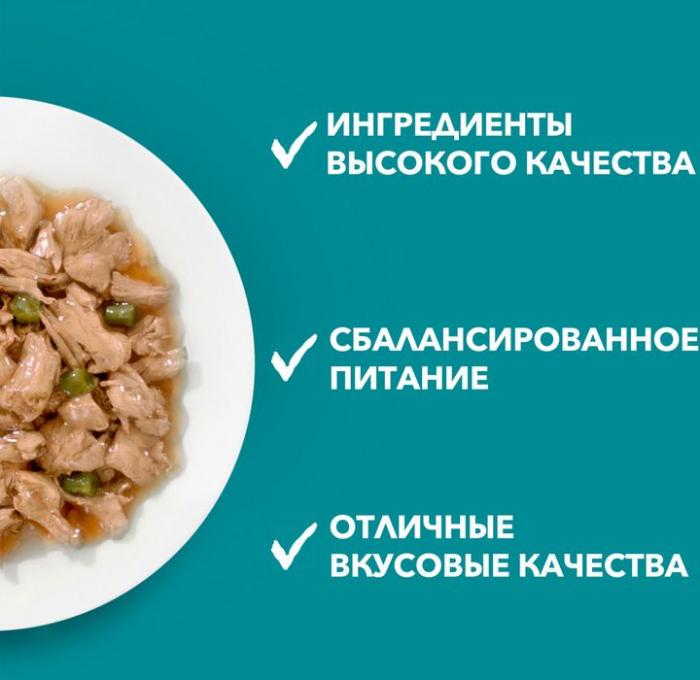 Влажный корм Purina ONE® для кошек с чувствительным пищеварением, с курицей и морковью