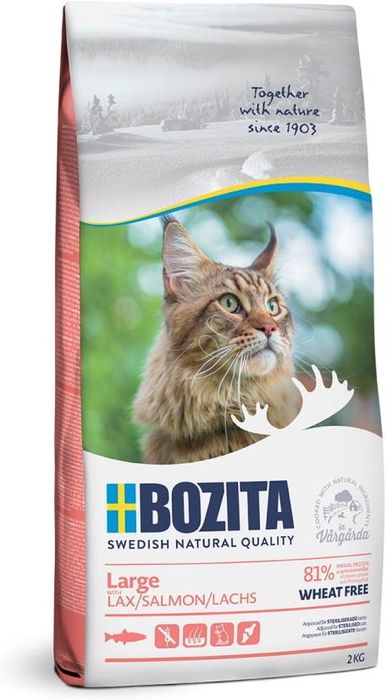 Bozita корм для взрослых кошек крупных пород, без пшеницы, лосось