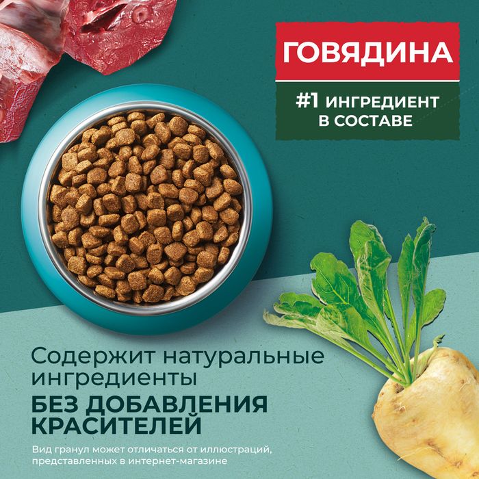 Сухой корм Purina ONE® Природа Здоровья® для стерилизованных кошек и кастрированных котов, с высоким содержанием говядины