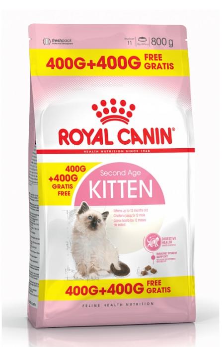 Royal Canin Kitten сухой корм для котят, 400+400 гр