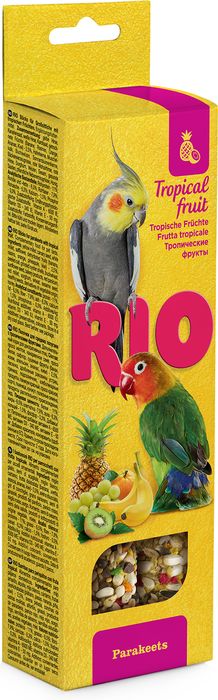 РИО Rio лакомство палочки для средних попугаев с тропическими фруктами