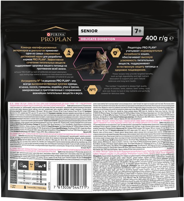 Сухой корм Pro Plan® Delicate Digestion для кошек старше 7 лет с чувствительным пищеварением, с высоким содержанием индейки
