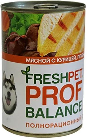 Profbalance влажный корм для взрослых собак, с курицей, печенью и гречкой