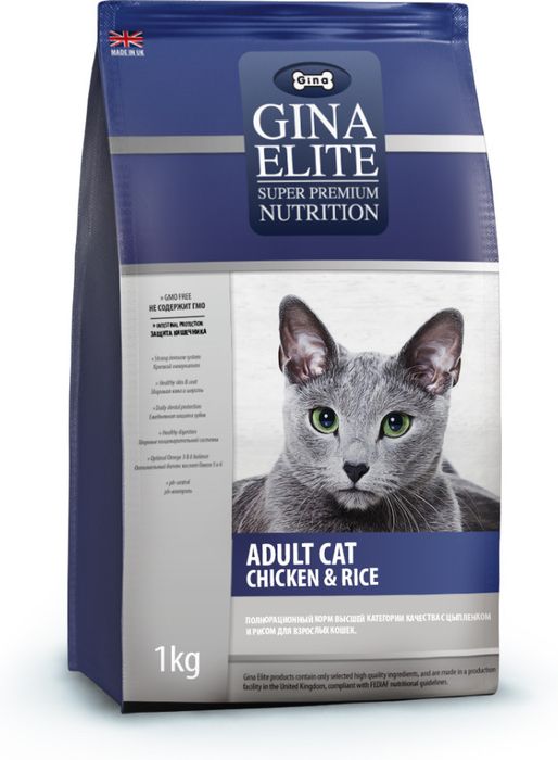 Gina Elite корм для кошек, курица и рис