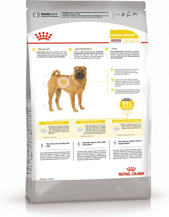Royal Canin Medium Dermacomfort сухой корм для собак средних пород склонных к раздражениям и зуду