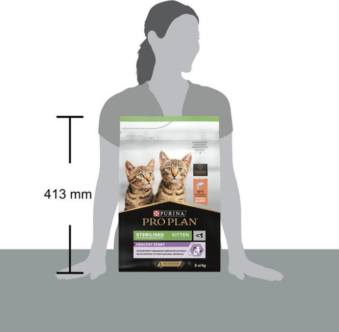 Сухой корм Pro Plan® Sterilised Kitten Healthy Start для стерилизованных котят от 3 до 12 месяцев, с высоким содержанием лосося, Пакет