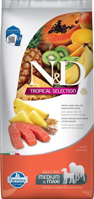 Farmina N&D Tropical Selection корм для собак средних и крупных пород, с лососем