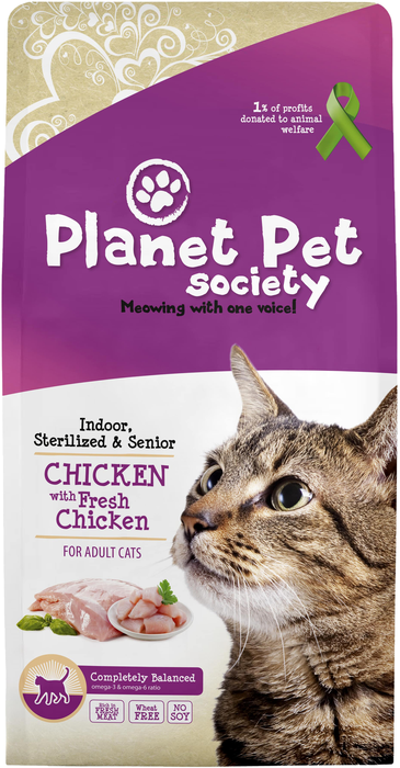 Planet Pet сухой корм для стерилизованных взрослых кошек всех пород, курица