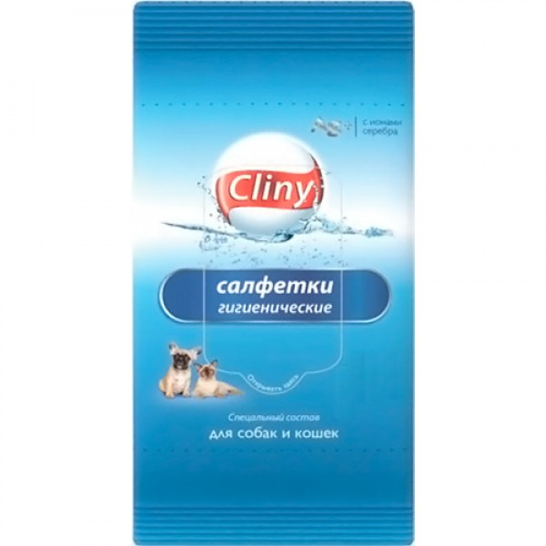 Cliny салфетки влажные гигиенические для кошек и собак