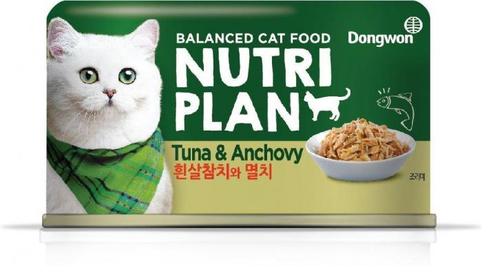 Nutri Plan влажный корм для кошек, тунец с анчоусами в собственном соку