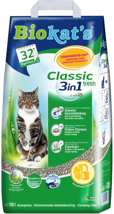 BioKat\'s "Fresh 3 in 1" комкующийся наполнитель для кошачьих туалетов, аромат трав и цветов
