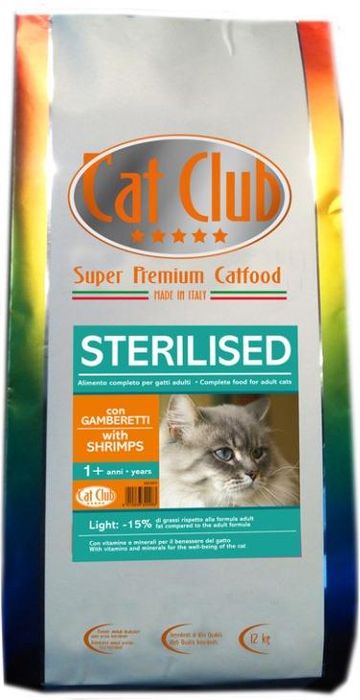Cat Club Sterilised Shrimps корм для стерилизованных кошек, с креветками