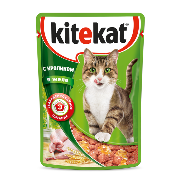 Kitekat влажный корм для кошек с кроликом в желе