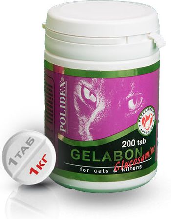 Polidex Gelabon plus Glucozamine кормовая добавка для кошек, при заболевании суставов