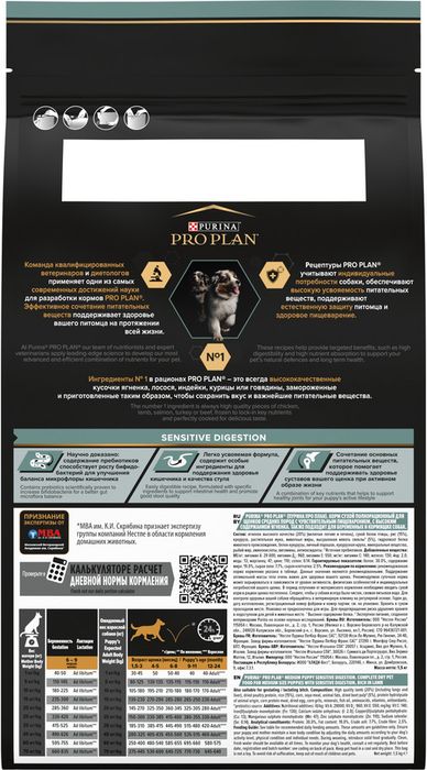 Сухой корм Pro Plan® Sensitive Digestion для щенков средних пород с чувствительным пищеварением, с высоким содержанием ягненка