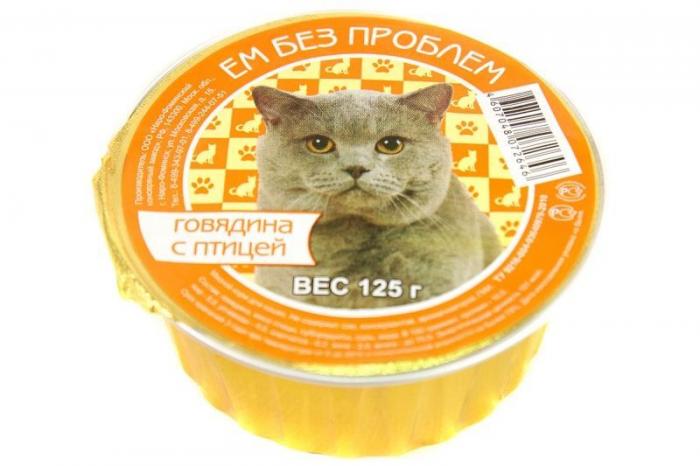Ем Без Проблем влажный корм для кошек с говядиной и птицей