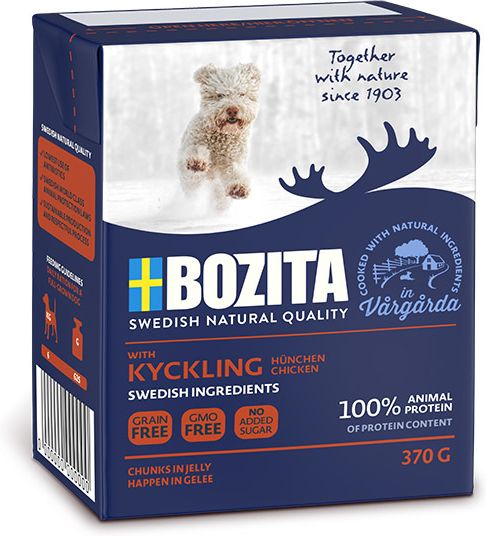 Bozita влажный корм для собак всех пород и возрастов, кусочки в желе с курицей