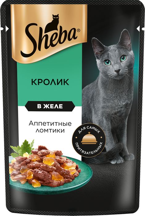 Sheba влажный корм для кошек, ломтики в желе с кроликом