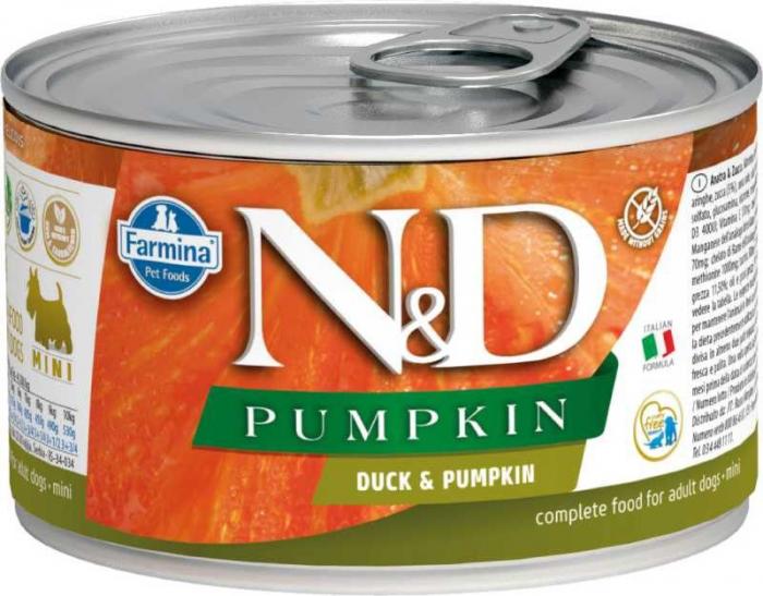 Farmina N&D Pumpkin консервированный корм для собак, утка с тыквой