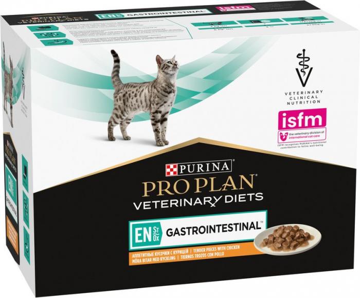 Влажный корм для котят и взрослых кошек диетический Pro Plan® Veterinary Diets EN ST/OX Gastrointestinal при расстройствах пищеварения, с курицей, Пауч