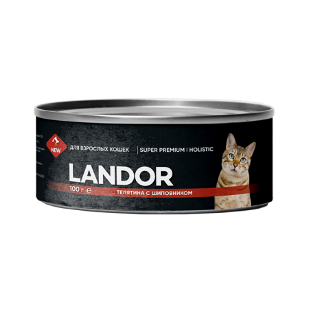 Landor влажный корм для кошек, телятина с шиповником